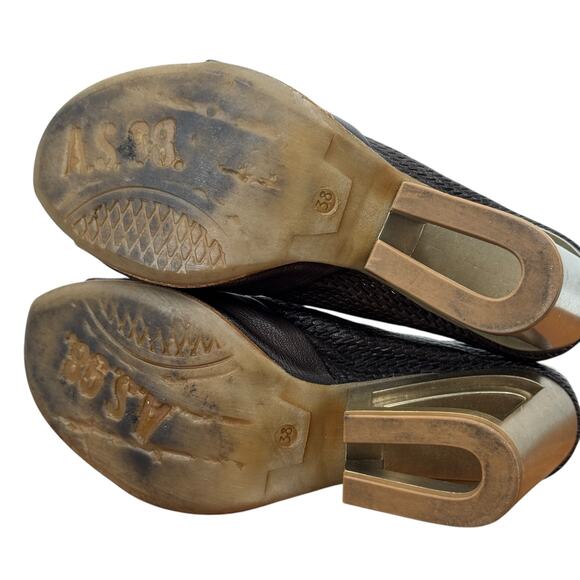 A.S.98 Parley Cutout Heels Sandals Women SZ 8 Brown Leather Modern Lagenlook Art - Picture 8 of 13